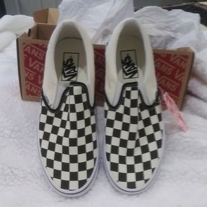 NWT Vans Classic Checkered Slip Ons